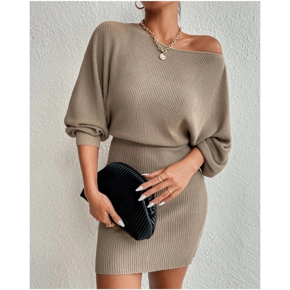 BellanBlue Dresses & Skirts - Cozy Ribbed Minimalist Sweater Dress